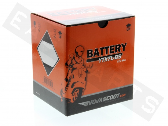 Batterie NOVASCOOT YTX7L-BS 12V-6Ah MF (Wartungsfrei, mit Säure)